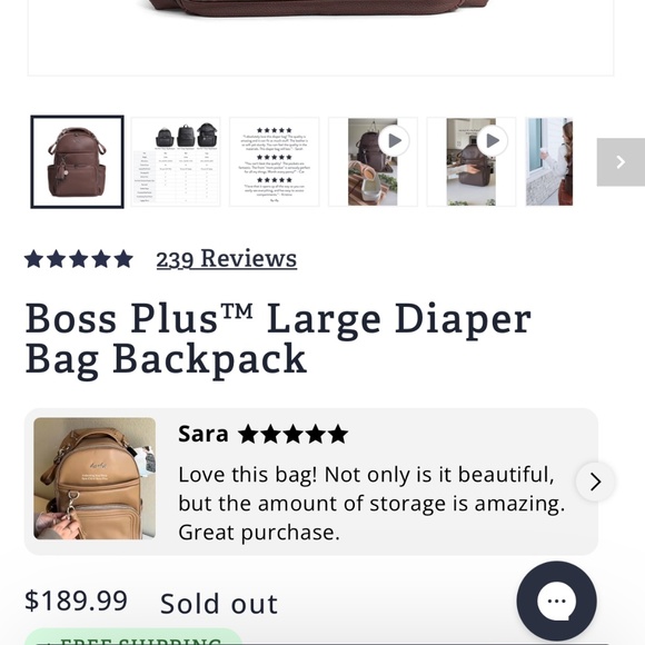 Itzy Ritzy Boss Plus Diaper Bag Espresso - Picture 1 of 4